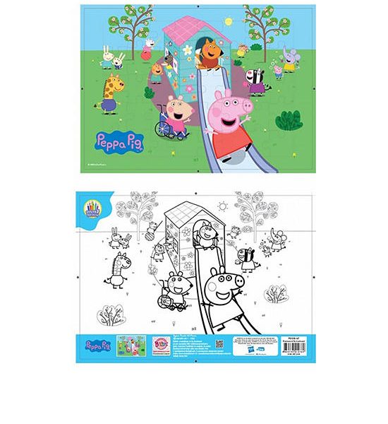 PEPPA PIG Puzzle 40 pcs Slide House Fun with Coloring Pages Multi-Color. 100% оригинал