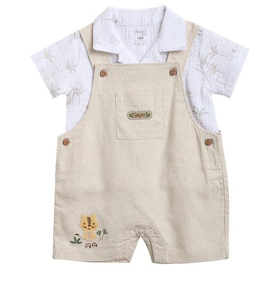 Angel Baby Boy Toddler Set Short Dungaree + Short Sleeves Shirt White. 100% оригинал
