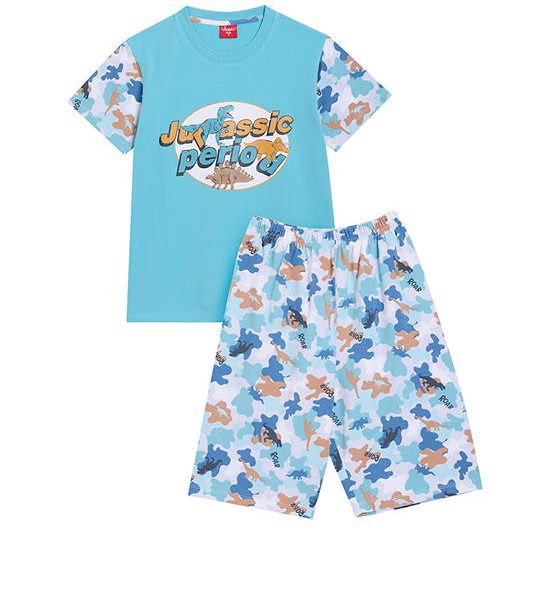ANGEL KIDS Boy Pyjamas Set T-Shirt Short Sleeves + Shorts Graphic Print Green. 100% оригинал
