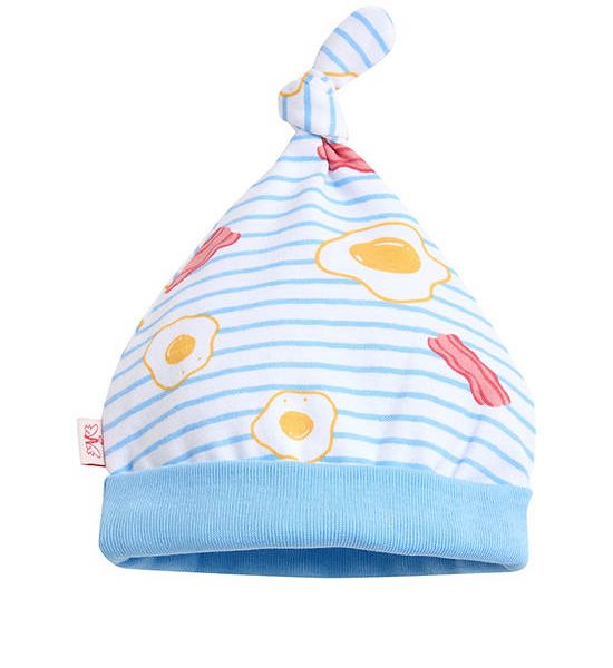 Angel Baby Infant Round Hat Breakfast Print Free Size Light Blue. 100% оригинал