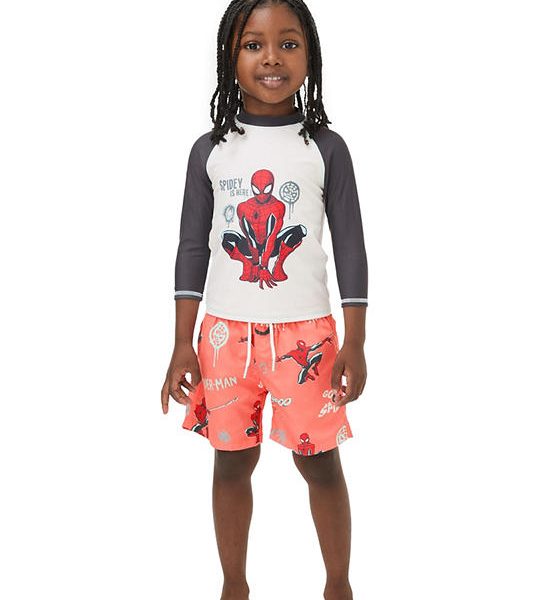 MARKS & SPENCER KIDS Boy Toddler Swim Set Spider-Man 2 Pc Red Mix. 100% оригинал