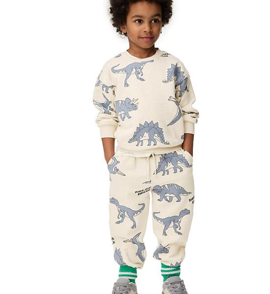 MARKS & SPENCER KIDS Boy Toddler Outfit Cotton Rich Dinosaur 2 Pc Cream Mix. 100% оригинал