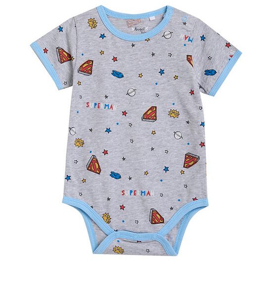 Angel Baby Boy Infant Jumpsuit Short Sleeves Superman Grey. 100% оригинал