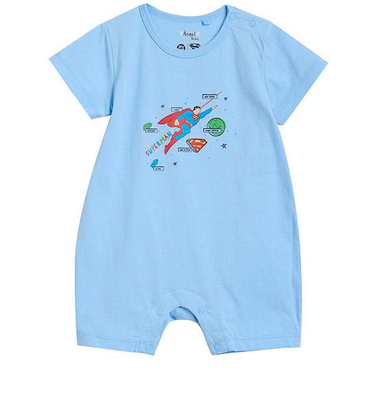 Angel Baby Boy Infant Jumpsuit Short Sleeves Superman Light Blue. 100% оригинал