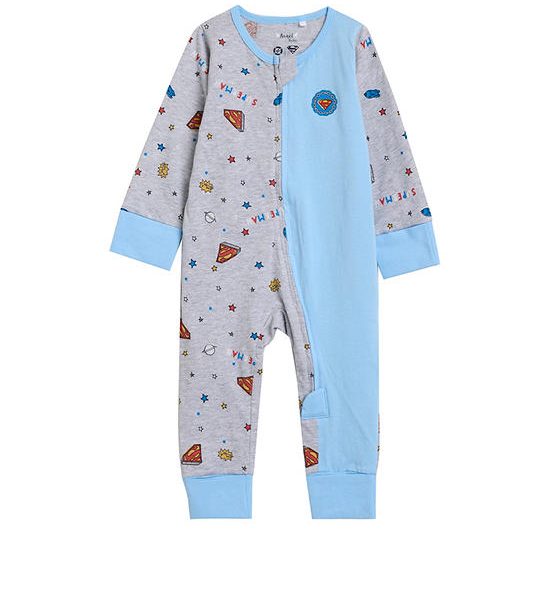 Angel Baby Boy Infant Bodysuit Long Sleeves Superman Grey. 100% оригинал