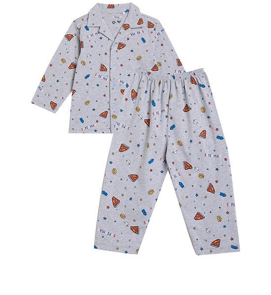 Angel Baby Boy Toddler Pyjamas Shirt Long Sleeves + Pants Superman Grey. 100% оригинал