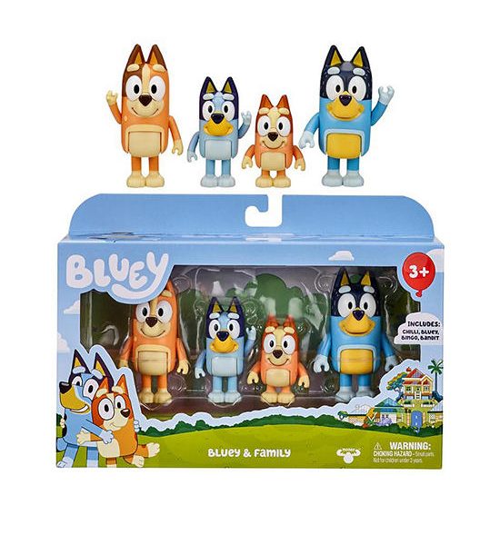 BLUEY Figure Set Bluey Family 4 Packs Multi-Color. 100% оригинал