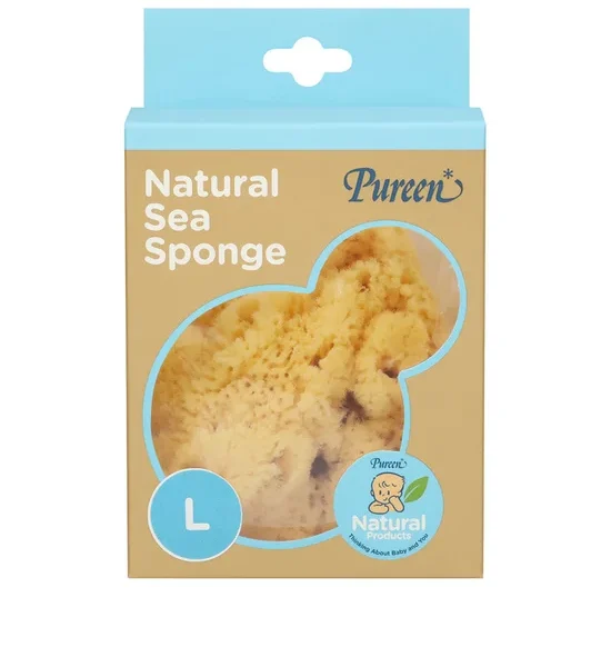 PUREEN Natural Sea Sponge Size L Dark Yellow. 100% оригинал