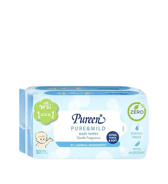 PUREEN Baby Wipes Pure & Mild 30 pcs Pack 2 Light Blue. 100% оригинал