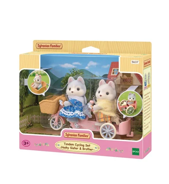 SYLVANIAN FAMILIES Tandem Cycling Set Husky Sister & Brother 056370 Multi-Color. 100% оригинал