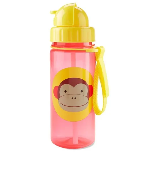 SKIP HOP Zoo Straw Bottle PP Monkey 13 oz Light Red. 100% оригинал