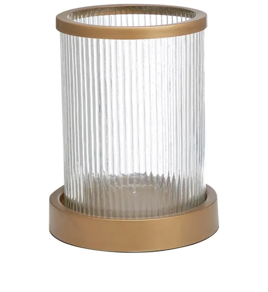 CENTRAL HOME Candle Holder Glass With Metal Base Iron Gold 14X20 cm 22XMIAC210245L Gold. 100% оригинал