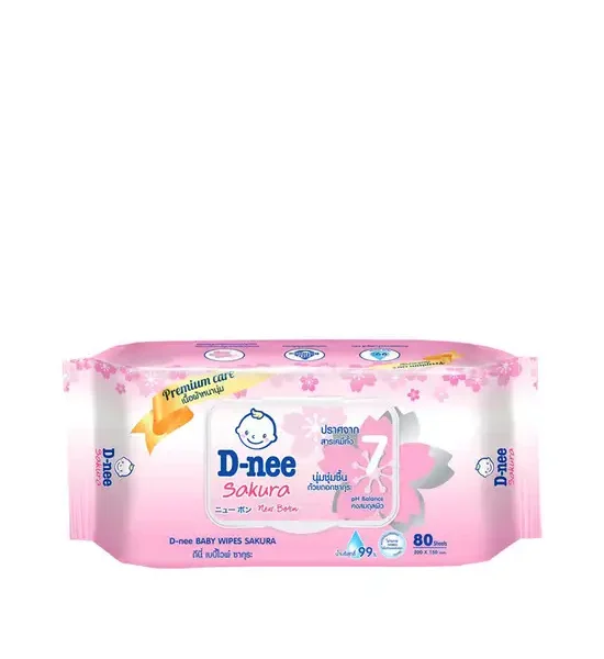 D-NEE Babywipes Sakura Soft 80 Pcs Pack 3. 100% оригинал