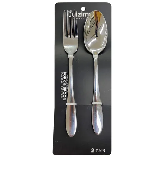 CUIZIMATE Set Of 2 Pairs Of Forks And Spoons Stainless 18/0 DROP M Silver. 100% оригинал