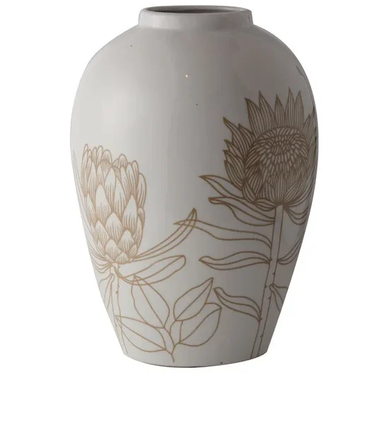 CENTRAL HOME Decorative Vase Floral Pattern White/Brown. 100% оригинал
