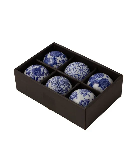 CENTRAL HOME Decorative Glass Ball Set 6 pcs 10x10x10 cm Blue/White. 100% оригинал