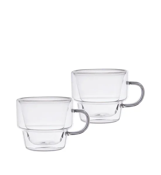CENTRAL HOME Set Double Wall Glass V Cup Borosilicate 90 mL 2 pcs Transparent. 100% оригинал