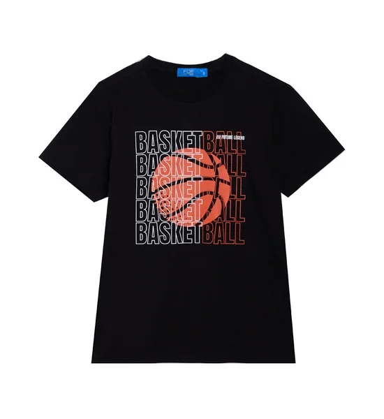 FOF KIDS Boy T-Shirt Short Sleeves Printed Basketball Black. 100% оригинал