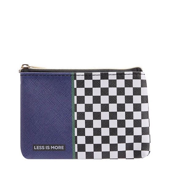 MINI MONO Utility Pouch Checkered Pattern Size 12.5 x 9 x 1 cm Navy. 100% оригинал