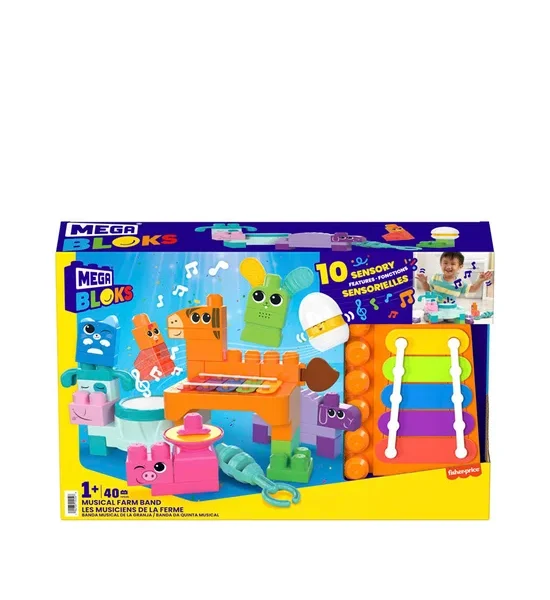 MEGA BLOKS Blocks Toys Musical Farm Band Sensory Block (45 Pieces). 100% оригинал