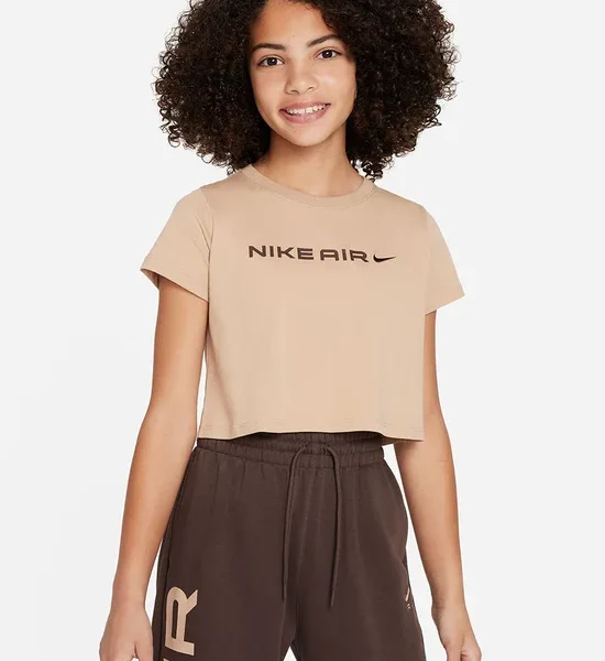 NIKE KIDS Big Kids Girl Crop Air T-Shirt FD5361-200 Hemp. 100% оригинал