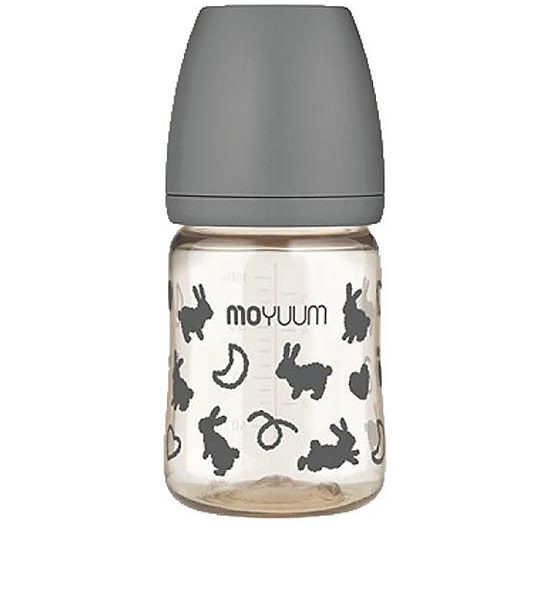 MOYUUM Baby Bottle Premium PPSU 170 mL with Real-Fit Nipple Rabbit Black. 100% оригинал