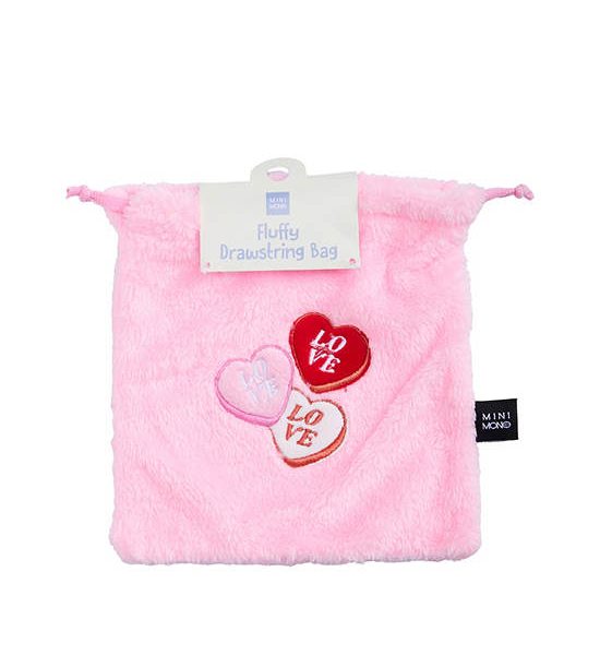 MINI MONO Unisex Drawstring Bag Heart 16x16 cm Pink. 100% оригинал