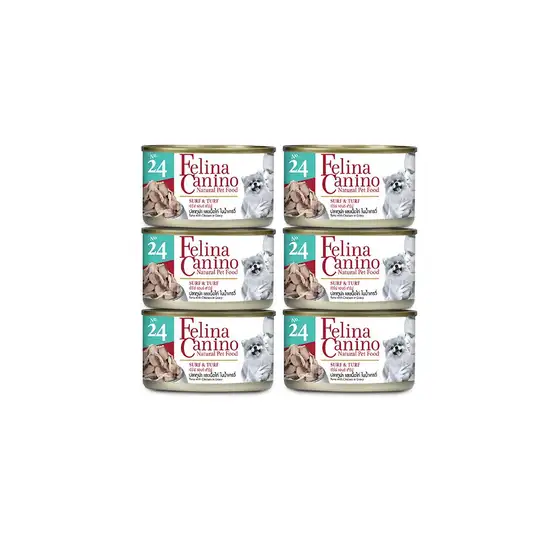 FELINA CANINO FELINA CANINO :  SURF & TURF FOR DOG 85G. (PACK 6). 100% оригинал