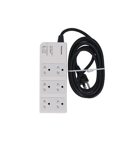 PANASONIC White 6 outlets power strip cable length 3 meters. 100% оригинал