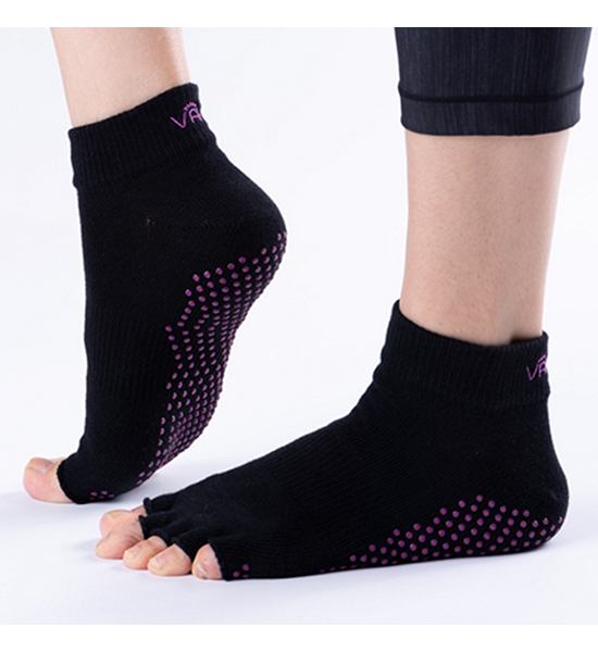 VAKEN Grip Socks Half Toe-1 Pair/Pack - Black Dot Purple. 100% оригинал