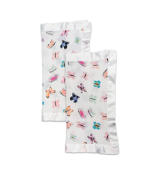 LULUJO 2-Pack Cotton Muslin Security Blankets - Butterfly White. 100% оригинал
