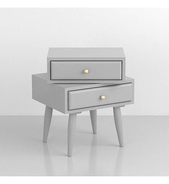 HOME STUDIO Light Grey Rotating Side Table With Drawer. 100% оригинал