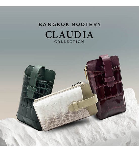 BANGKOK BOOTERY Claudia  Shiny Crocodile Belly : Dark Green 10cm.. 100% оригинал