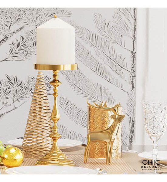 CHIC REPUBLIC Antique Brass Candle Holder MARCOS/41. 100% оригинал