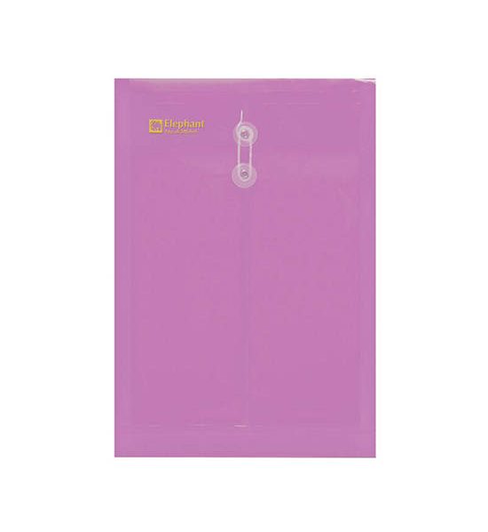 ELEPHANT ELEPHANT ซองพลาสติกผูกเชือกขยายข้าง รุ่น 435 สีชมพู ขนาด A4 (แพ็ค 12 ซอง). 100% оригинал
