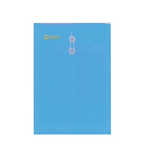 ELEPHANT ELEPHANT ซองพลาสติกผูกเชือกขยายข้าง รุ่น 435 สีฟ้า ขนาด A4 (แพ็ค 12 ซอง). 100% оригинал