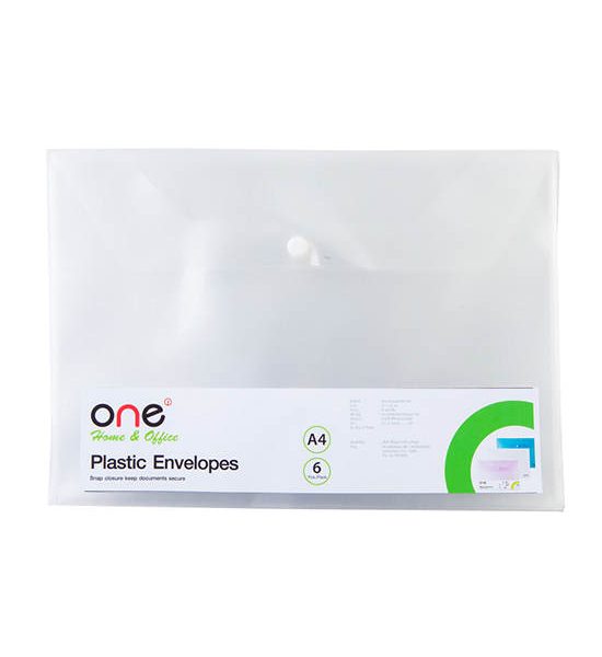 @ONE Plastic Envelope A4 White (6/Pack). 100% оригинал