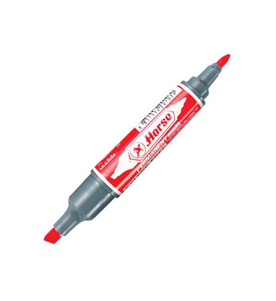 HORSE HORSE ปากกามาร์คเกอร์ 2 หัว สีแดง. 100% оригинал