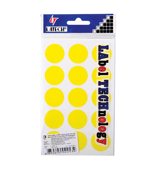 LATECH Paper Sticker 25 mm. Yellow. 100% оригинал