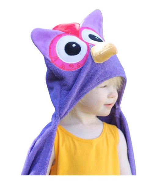 Zoocchini Purple ZOOCCHINI Kids Plush Terry Hooded Bath Towel - Olive the Owl. 100% оригинал