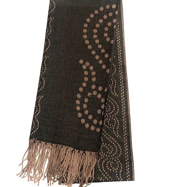 micaela Pashmina Scarf in Dark Brown 8001013. 100% оригинал