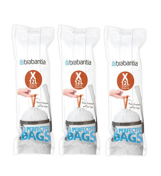 BRABANTIA Perfect Fit Bags Code X 10-12 Litre 3 Rolls 60 Bags. 100% оригинал