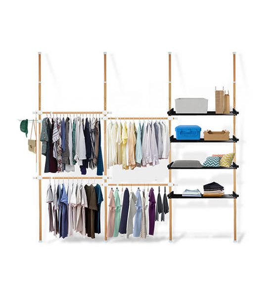TUGU BROWN  CLOTHES RACK WITH 4 BARS  4  SHELVES  TUGU. 100% оригинал