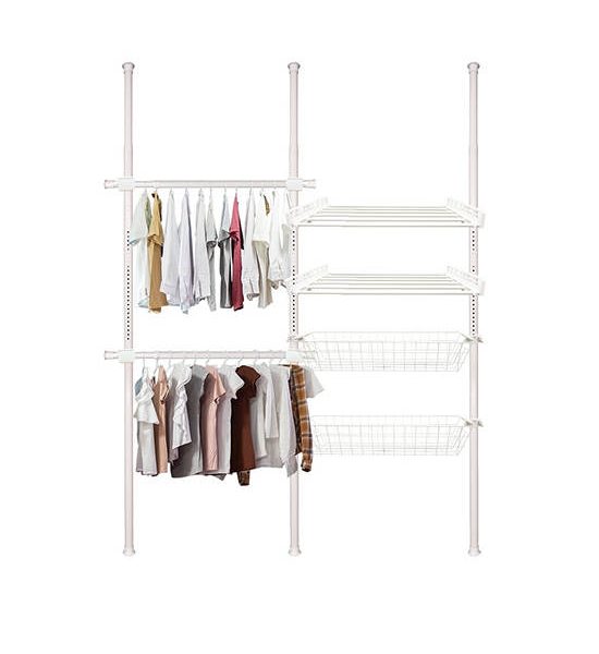 TUGU PURE  WHITE  CLOTHES RACK WITH 2 BARS   2  SHELVES  2 BASKETS TUGU. 100% оригинал