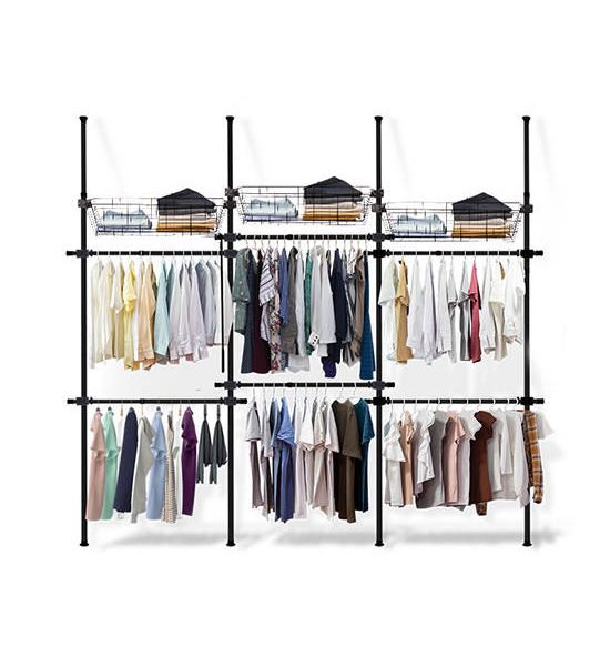 TUGU BLACK  CLOTHES RACK WITH 6 BARS  3 BASKETS TUGU. 100% оригинал