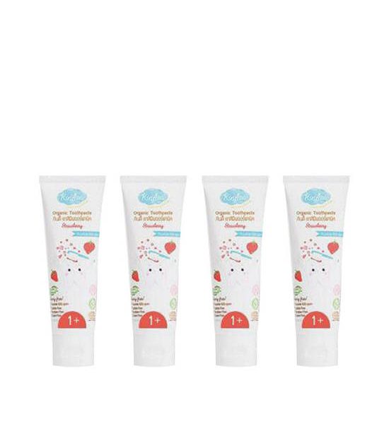 KINDEE Kindee Organic Toothpaste Stawberry 50 g Multi-Color 4 Pcs.. 100% оригинал