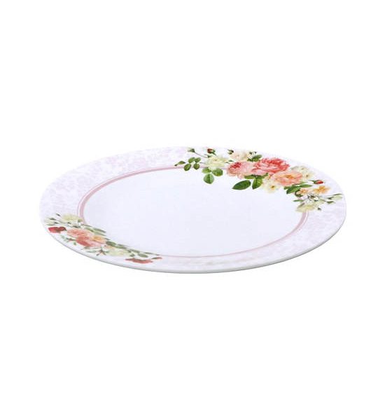 FLOWERWARE White-Pink Melamine Flat Plate P802-8 Size 8 Inch. 100% оригинал