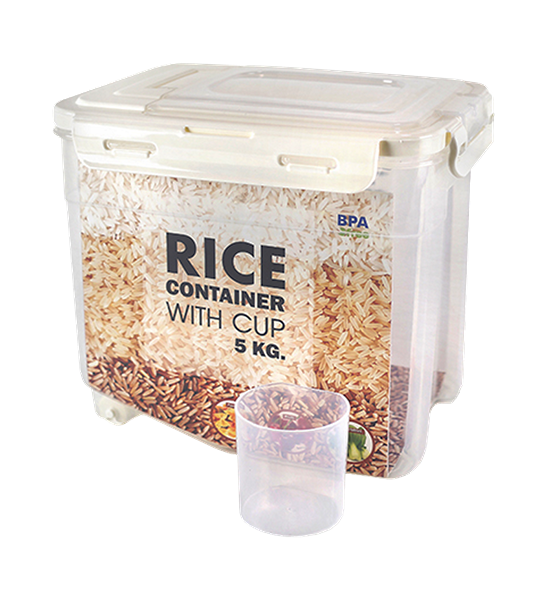 JCJ White Square Rice Box 5 kg With Lid JCJ No. 1398 Size 26.5 x 20.3 x 23 cm. 100% оригинал