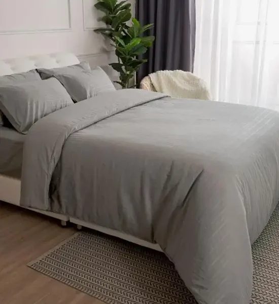 LUCKY MATTRESS 6 Ft. Mp 007 Micro Touch Premium Bedsheet And Duvet Medium Grey. 100% оригинал