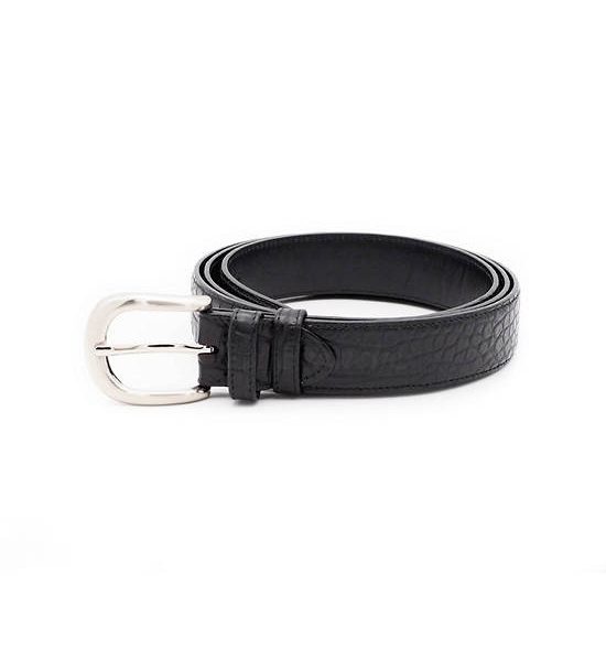 la franche Croco-Patterned Cow Leather Belt Set 2W0049 Black. 100% оригинал